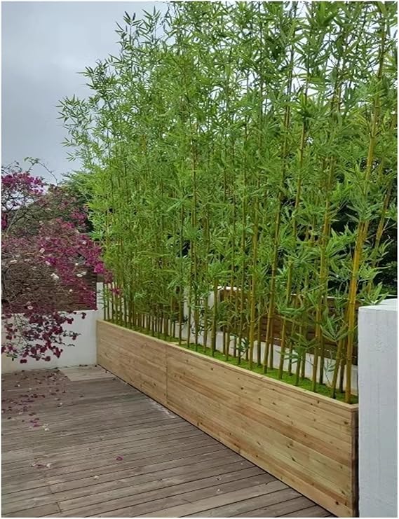 Large Artificial Bamboo Tree Fake Plant Indoor Outdoor 3ft 4ft 5ft 6ft 6.5ft 7ft 8ft Tall, Thin Faux Bamboo Plants with Encrypted Silk Leaves for Yard Privacy Screen Fence DIY Decor(10 Bamboos,1.8m/5.