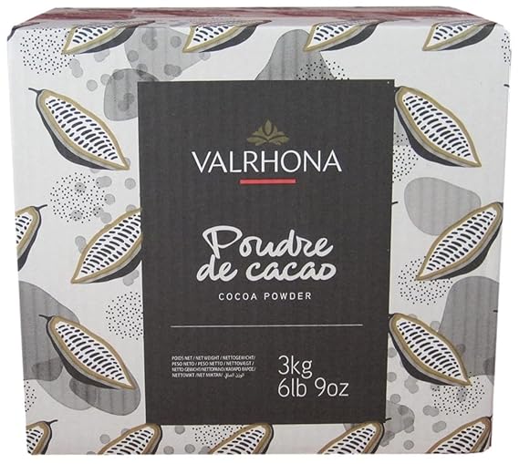 Valrhona Cocoa Powder - 3 kg | #159 20/22% Fat Unsweetened Dutch Cocoa for Brownies, Cakes, Cookies, Frosting/Fillings, Ganache, Beverages, Confections