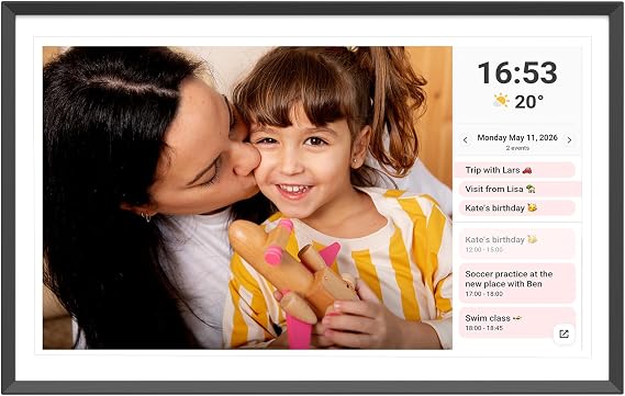 ApoloSign Digital Picture Frame 15.6 inch, WiFi Digital Photo Frame with 32GB Storage, 1920x1080 FHD IPS Touch Screen, Auto-Rotate, Easy Setup to Share Photos or Videos Instantly via Frameo App