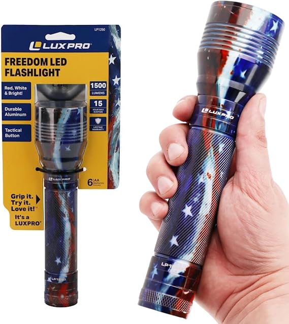 LUXPRO LED Freedom Flashlight - 1500 Lumens Tactical Flashlight for Outdoors, Emergency, Camping & Backpacking - LP1250