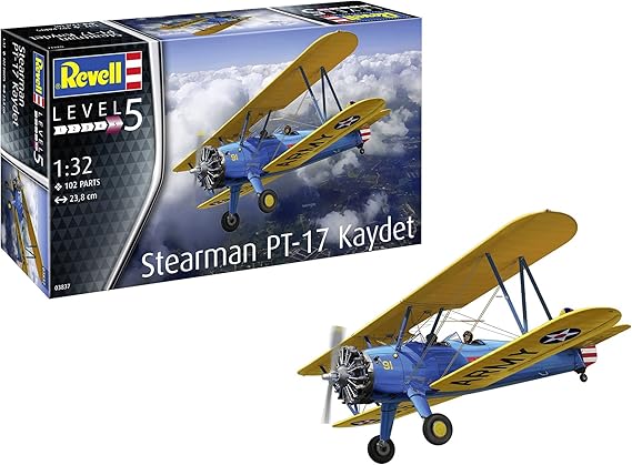 German Rebel 1/32 US Navy Steerman PT-17 Cadet Plastic Model 03837 Molded Color