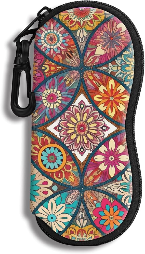 Hion Sunglasses Soft Case Ultra Light Neoprene Zipper Eyeglass Case With Belt Clip