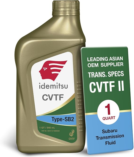 Idemitsu CVT Type SB2 Transmission Fluid for Subaru 1 Qt | For Subaru TR580 CVTs (CVTF-II) | Anti-Wear & Smooth Shifting | ISO & IATF Certified