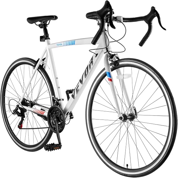 VEVOR Road Bike, 700C Wheels Racing Bike, Shimano Drivetrain City Commuter Road Bicycle, Urban Adult Sport Bicycle with Drop Bar, for Men and Women