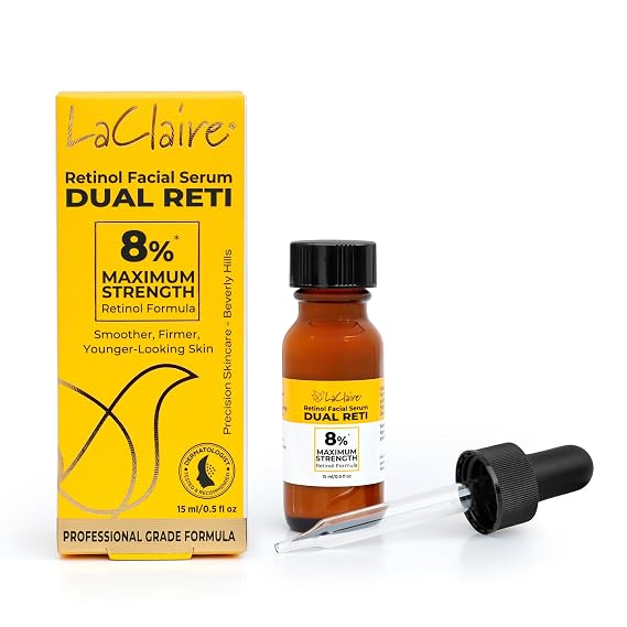 Fresh Look, Same Ingredients 8% Complex Retinol Facial Serum Anti-Aging, Brightening Neck & Facial Serum, Helps Nourish Skin with Lactic Acid, Vitamin A, Retinyl Palmitate 15 ml