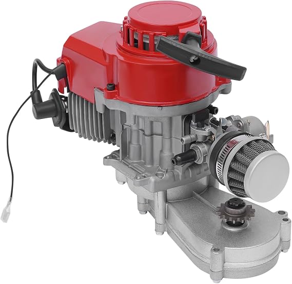 49CC 2-Stroke Pull Start Engine Motor, Gasoline Engine Single Cylinder Pull Rope Start Motor for Mini Dirt Bike ATV Scooters, Bike Engine for Kids, 40mph