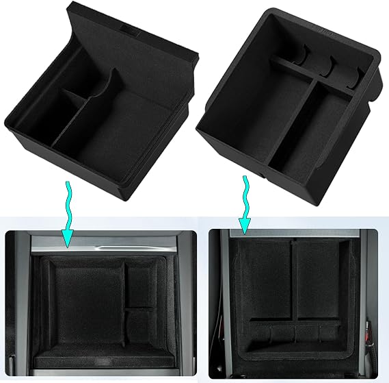 MIEBA [2 Pack] Accessories for Tesla Model 3 Highland 2024 2025 Model Y Juniper Center Console Organizer Tray, for Tesla Model 3 Highland 2024 Model Y