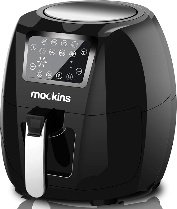 mockins Extra Large Air Fryer 5.8 Qt with Advanced LCD Touch Screen, 7 Built-In Presets and Rapid Air Circulation Technology and Includes Free Air Fryer Cookbook