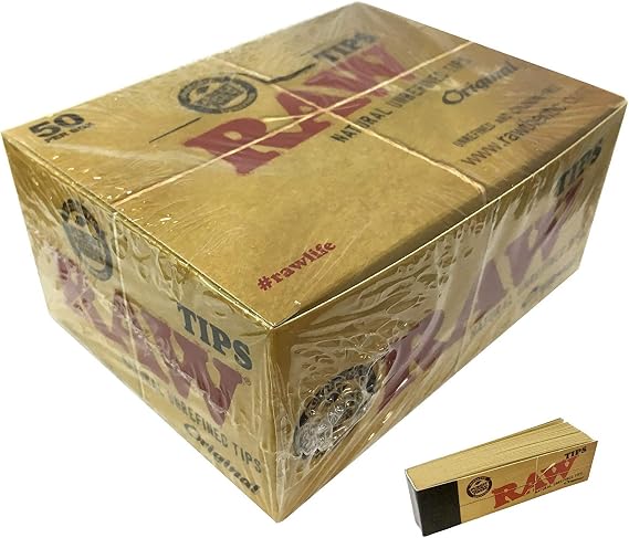 Raw Natural Paper Tips, Brown, Pack of 50
