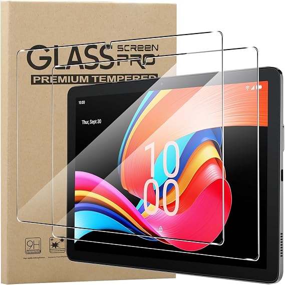 KZIOACSH Screen Protector for TCL TAB 10L Gen 2 10.1 Inch, 2 Pack HD Clear Anti-Shatter Tempered Glass Screen Protector Touch Sensitive Anti-Scratch Anti-Fingerprint Protective Screen Guard Film