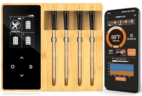 Accurate Smart Wireless Meat Thermometer - Real-time Alerts