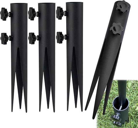 4Pcs Steel Torch Stakes Outdoor Torch Stand Stake, Metal Ground Spike Replacement Stakes Suitable for Solar Lights,Landscape Flame, Flagpoles (4)