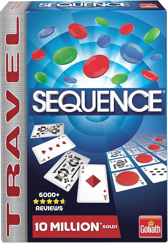 Goliath Sequence Travel | Line up a sequence of 4 chips before your opponents to win - friendly classic for 2 to 12 curious participants