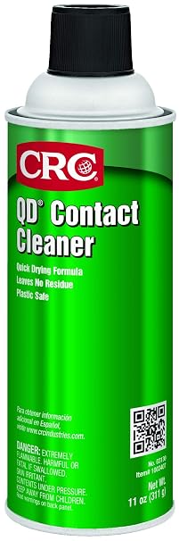 CRC QD Contact Cleaner 03130 11 WT OZ, Plastic Safe Electronics Aerosol Cleaner, Suitable for Sensitive Electronics and Electrical Equipment, Pack of 12