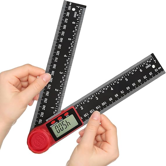 Flintronic Digital Angle Finder, 7"/200mm Digital Inclinometer Protractor, Protractor Angle Ruler with LCD Display, Angle Measure Tool for Woodworking Construction Repairing