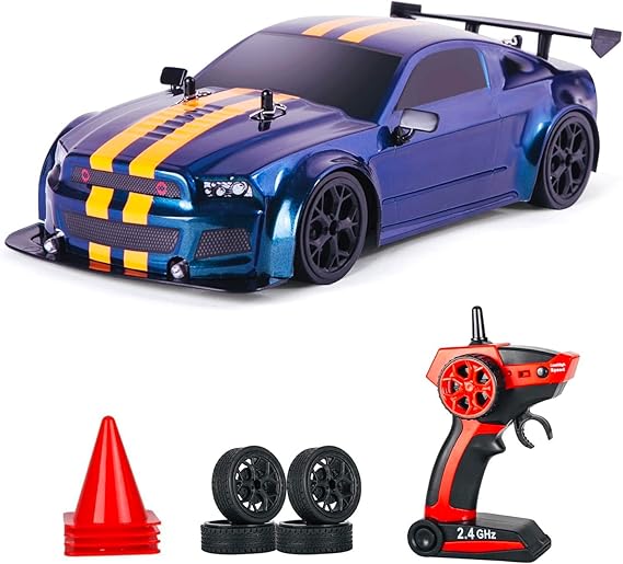 iBlivers Coche Teledirigido, 1:14 RC Drift Coche 4WD Drift RC Car Vehículo Alta Velocidad Carreras Teledirigido Drifting Coches Regalos Juguete para Niños Adulto Niños