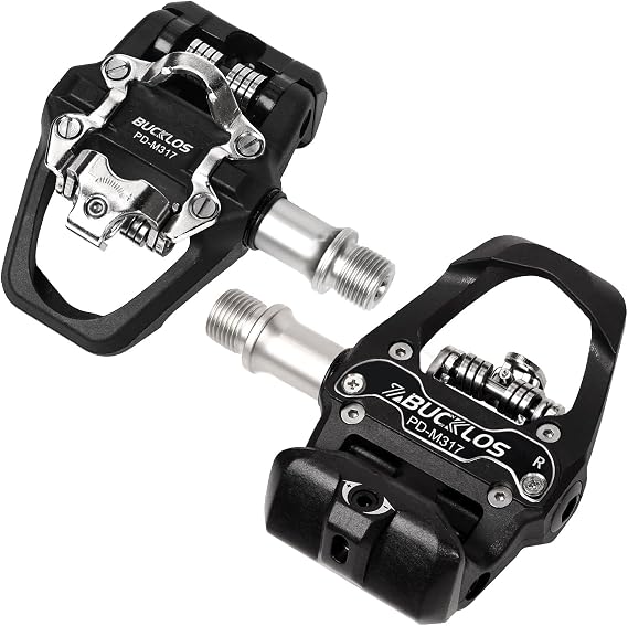 BUCKLOS Indoor Bike Clip Pedals with 2hole Cleats Compatible with Peloton