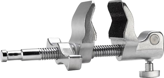 Kupo 4" Super Viser Clamp with Fixed Jaw Design, Hexagonal Receiver, and High Load Capacity for Mounting Large Accessories, Rigging Hardware, and Lighting Gear on Set (KG602912)