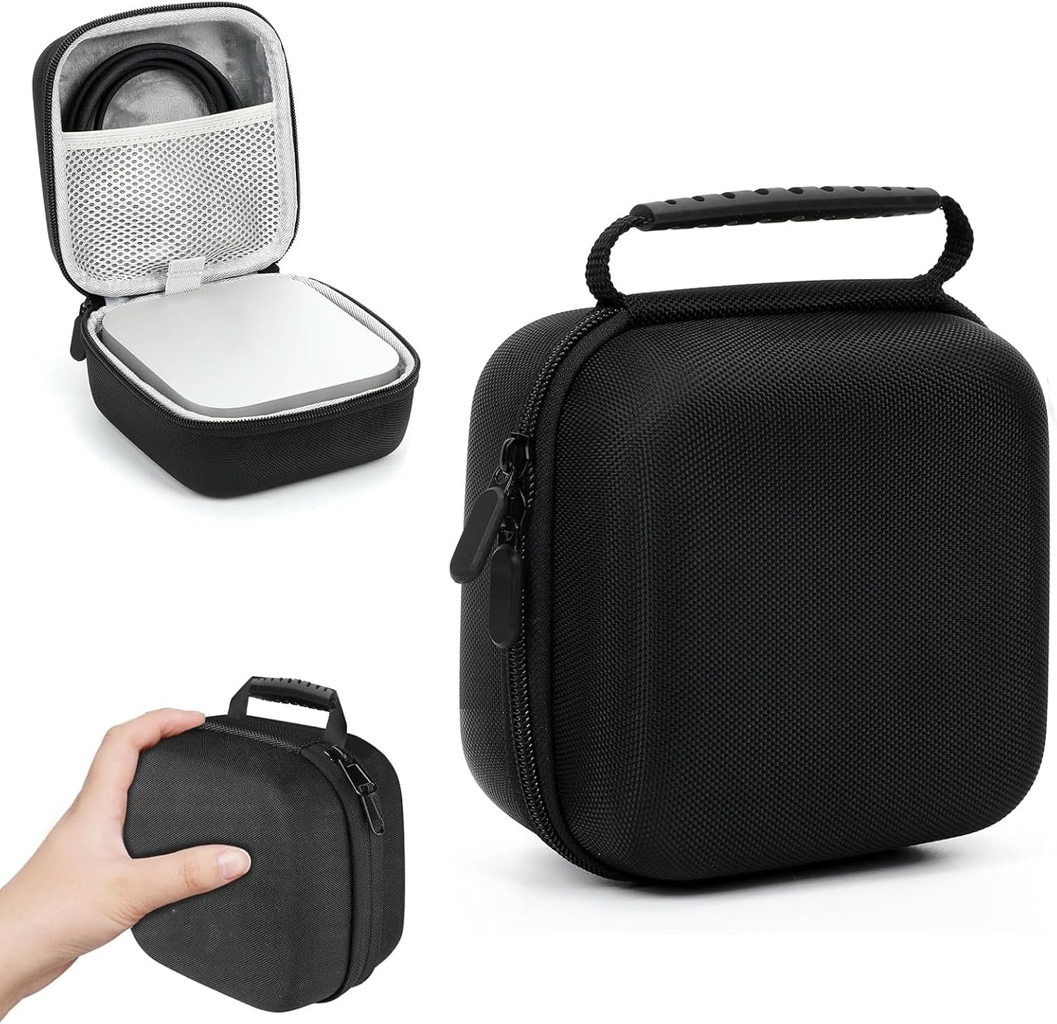 Hard Case for Mac Mini M4 Pro, Durable Storage Box Compatible with 2024 Mac Mini M4/M4 Pro Accessories, Compact & Portable Organizer with Shockproof Design Travel & Office Use (Black)