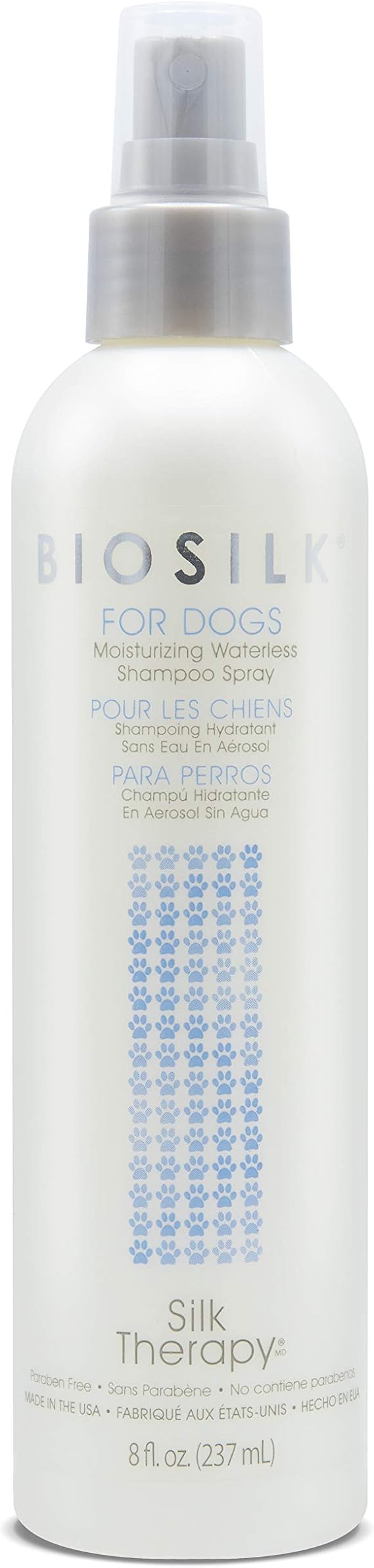 BioSilk for Dogs Silk Therapy Waterless Dog Shampoo Spray, 8 Fl Oz