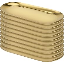 10 PCS Stainless Steel Oval Gold Trays, 23 x 9cm Metal Mirror Trays, Jewellery Cosmetic Vanity Tray for Makeup, Small Item Storage Organising, Bathroom