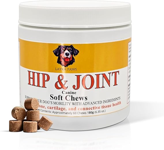 Dog Joint Supplement for Dogs Glucosamine for Dogs, MSM & Turmeric Hip & Joint Support Soft Chews for Senior & Large Dogs 60 Count