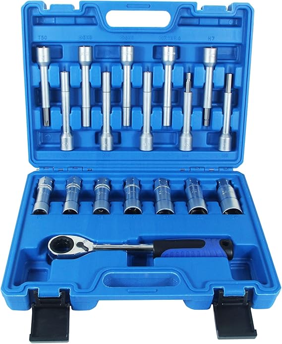 18PCS Steering Hub Suspension Shock Absorber Strut Nut Removal Tool Socket Kit