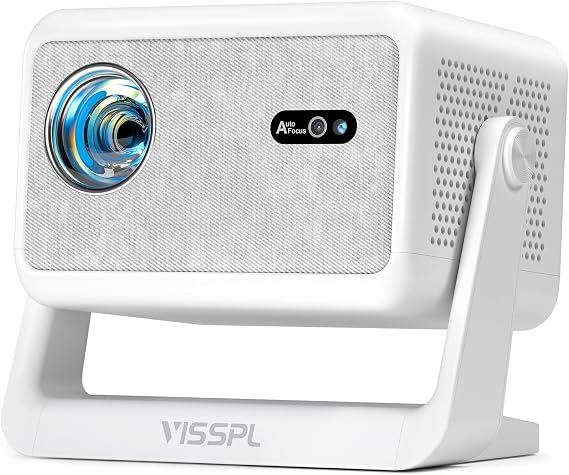 [Now with Netflix & 3200ANSI] 4K Smart Projector with WiFi and Bluetooth,Auto Focus & Keystone Portable Mini Projector with Stand,Outdoor Home Theater Small Proyector for bedroom Snow White