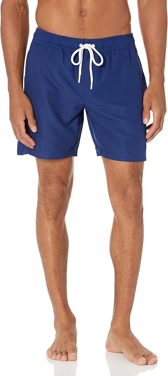 Amazon Essentials Men's Swim Trunks with Mesh Lining, Pockets, Drawstring Closure
