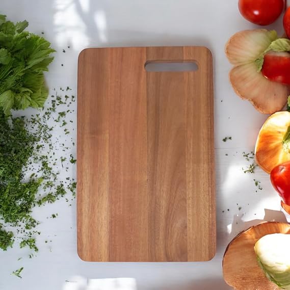 Deconox Acacia Cutting Board Antibacterial Washable Chopping Board Rectangular 34x22CM | Antibacterial and Washable Acacia Cutting Board - Ideal for Your Hygienic and Durable Chopping Works
