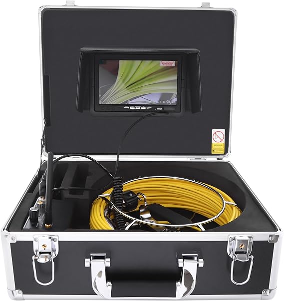 Drain Inspection Camera 20m/30m/50m - Sewer Pipe Camera with DVR Function Industrial Pipeline Inspection Camera Endoscope Plumbing Video System with 7" LCD Monitor (30m)