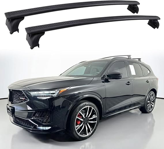 2Pcs Black Aluminum Roof Rail Racks Cross Bars Crossbars Luggage Carrier Fits for Acura MDX 2022 2023 2024 2025 2026