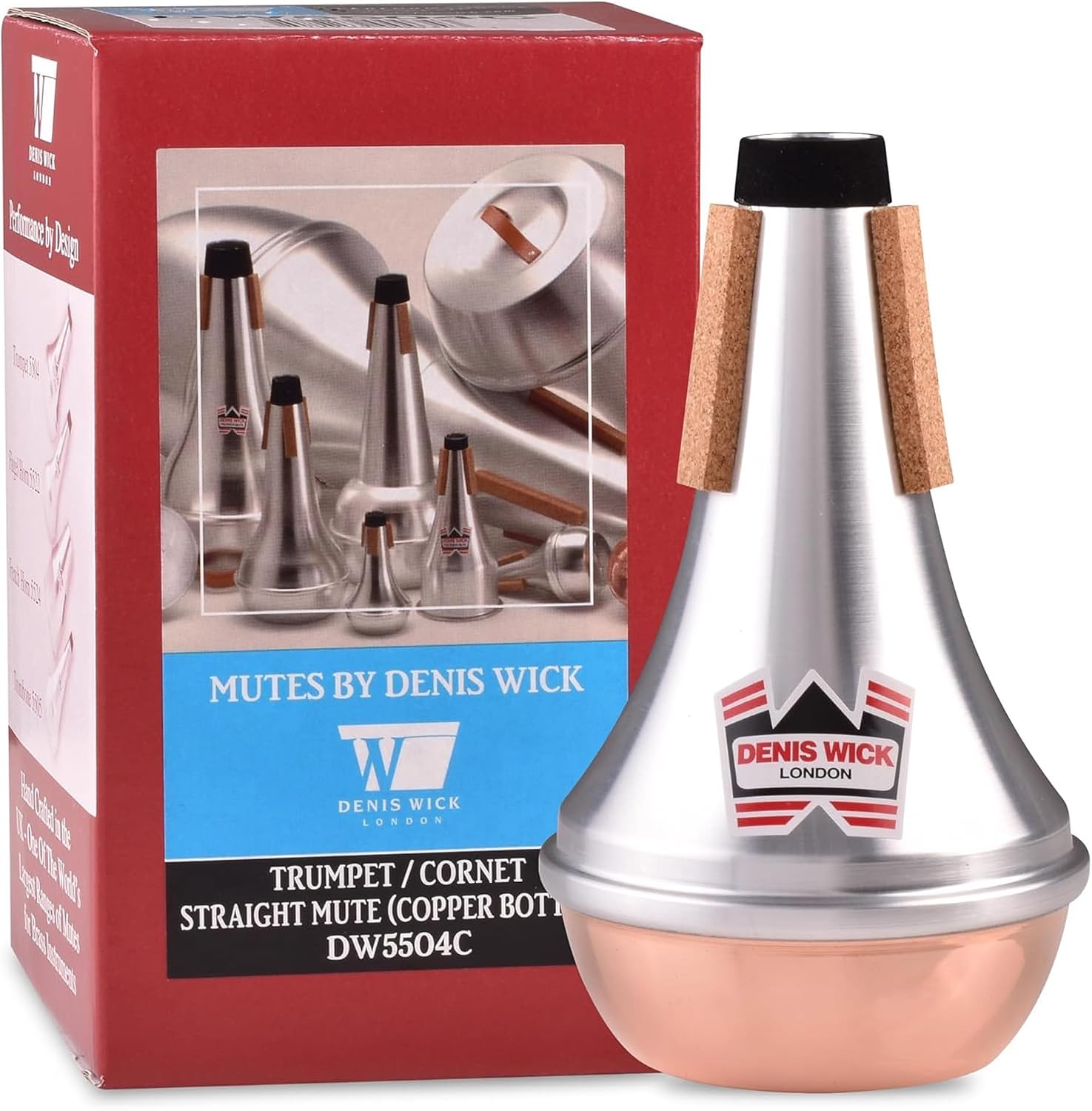 Denis Wick DW5504C trompet amortisörü, düz düz/bakır gümüş