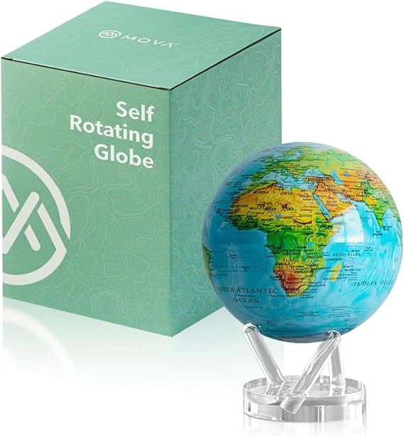MOVA Self Rotating Globe, Ocean Blue Relief Prestige (8.5")