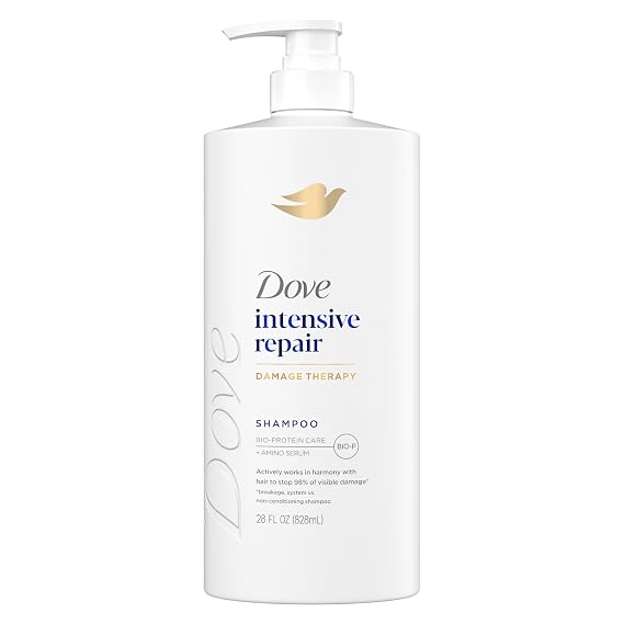 Dove Intensive Repair Shampoo for Damaged Hair & Breakage 28oz | Helps protect against future hair breakage and regenerate hair strength with Amino Serum & Bio-Protein Care