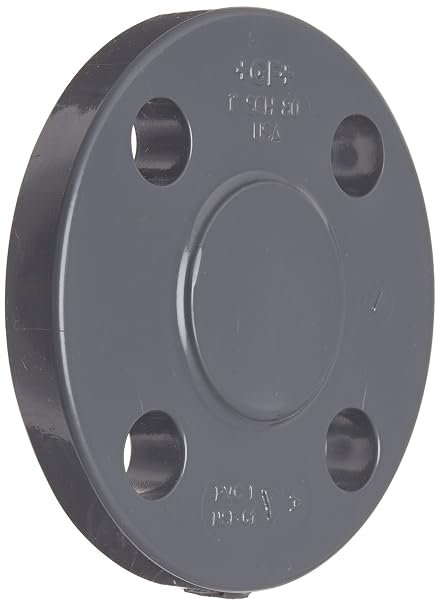PVC Pipe Fitting, Blind Flange, Schedule 80, Gray, 1"