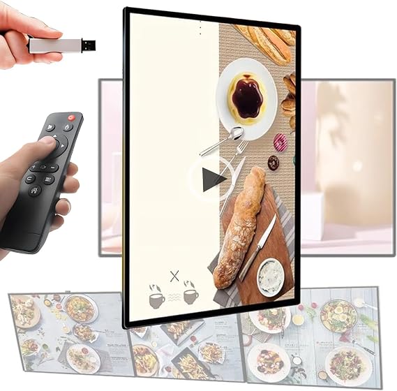 18.5''/21.5''/23.6''/27''/32''/43''/49'' Indoor Digital Signage Display, Advertising Display Media Player LCD Kiosk, Commercial Advertisement Display Screen, Looping+Smart Split Screen 32inch
