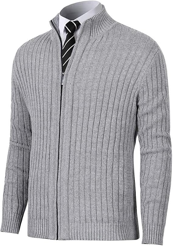 Pioneer Camp Men's Cardigan Sweaters Full Zip Up Slim Fit Stand Collar