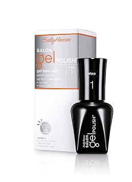 Sally Hansen Salon Gel PolishTM, Gel Base Coat, Chip Resistant, Shiny Finish, LED Lamp Required