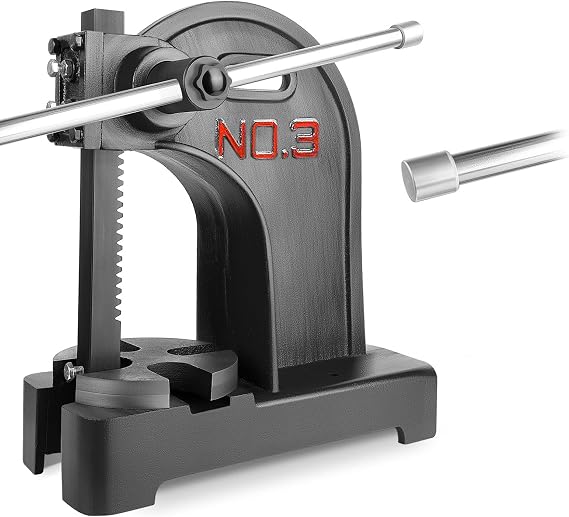 Arbor Press, 3 Ton Arbor presses, 12.0 Inch Max Height, Cast iron material, Manual Press is Suitable for Punching, Bending, Stretching and Forming Tasks in Workshops and Garages