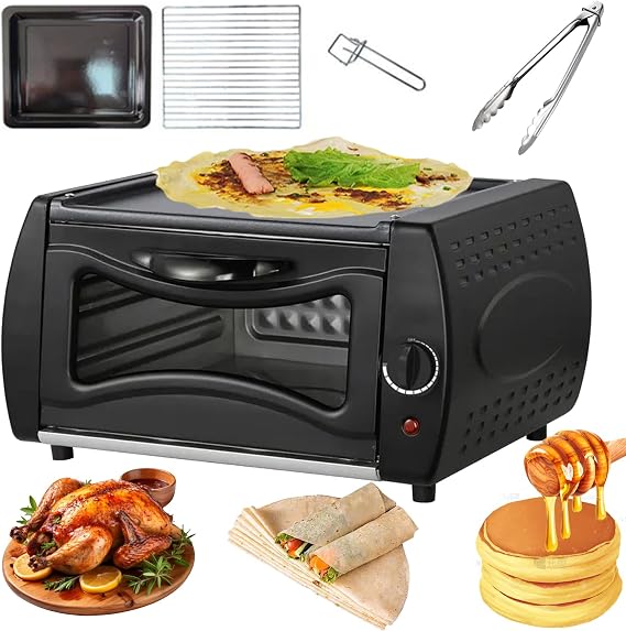 Electric Tandoor Oven with Temperature Control and Visual Glass, Includes Bake Tray and Rack for Chapati, Naan, and Pizza