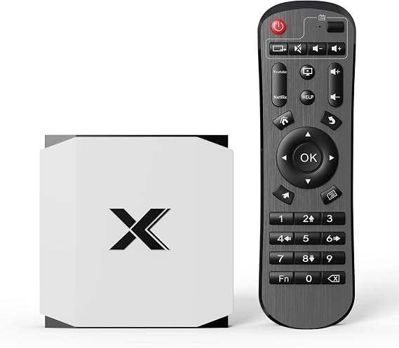 Android TV Box 4GB RAM 32GB ROM, Box Android H.265 Quad 4-Core Support 4K UHD Videos H.265, 2.4G/5G Dual-Band WiFi 6 Bluetooth 5.0 TF Card HDMI Smart TV Box