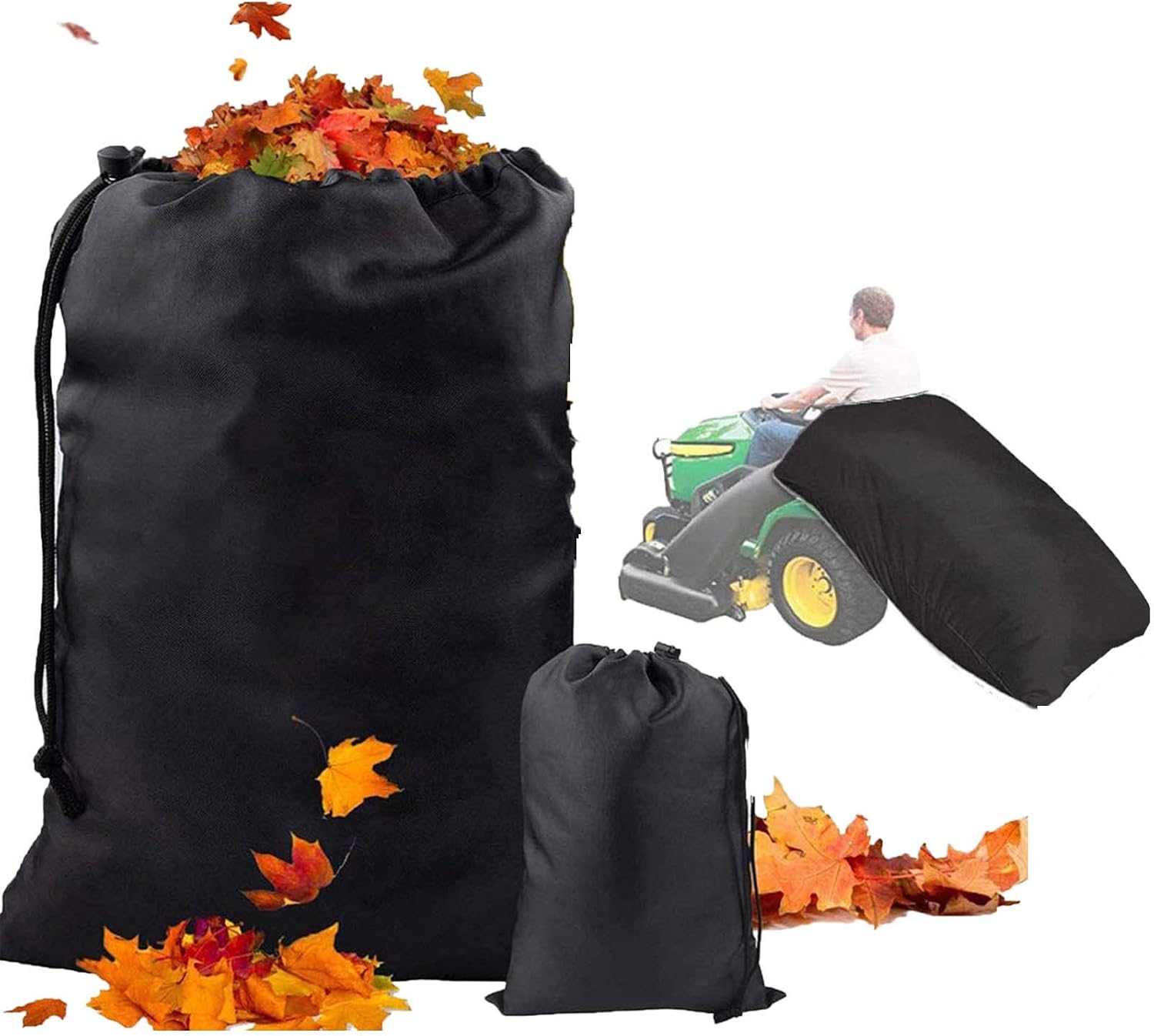 Lawn Tractor Grass Catcher Bag Leaf Bag, Big Capacity 54 Cubic Feet, Opening Garden Lawn Mower Leaf Bags for Garden Leaf Fast Pick Up, Heavy Duty Leaf Bag for Riding Lawn Mower