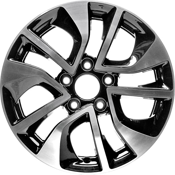 New 16 inch Replacement Alloy Black Machined Face Wheel Rim ALY64054U45N (16x6.5 / 5x114.3/45 mm / 64.1 mm)