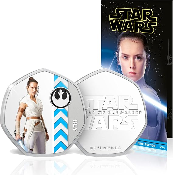 Star Wars The Rise of Skywalker Collection Light Side- 8 Coins/Medals Conmmemorative of The Most Memorable Characters Ag Plated and Finished in Full Color + Decorative Album.