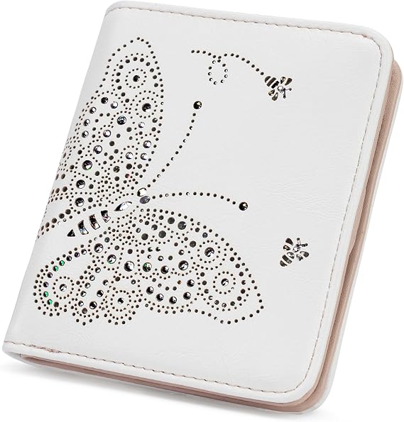 Small Wallet with Zipper RFID Blocking Purses for Women Slim Vegan Leather Wallet Bifold Card Holder Coin Pocket Ladies Purse with ID Window
