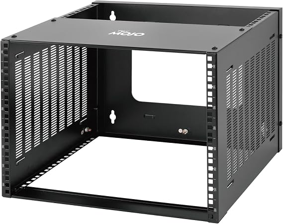 Tecmojo 8U Wall Mount Rack,8U Rack 13.9 inch Depth,132lbs(60kg) Weight Capacity,19" Network Rack for Shallow Server and IT Equipment, Network Switches,Patch Panel Bracket,Black