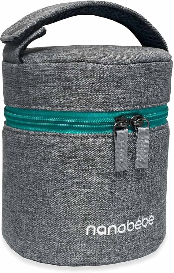 Nanobebe Breastmilk Baby Bottle Cooler & Travel Bag with Ice Pack Teal set