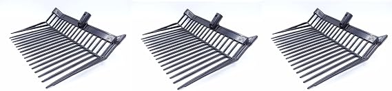 Manure, Stable Pitch Fork Replacement Head (Black 3 Pack)