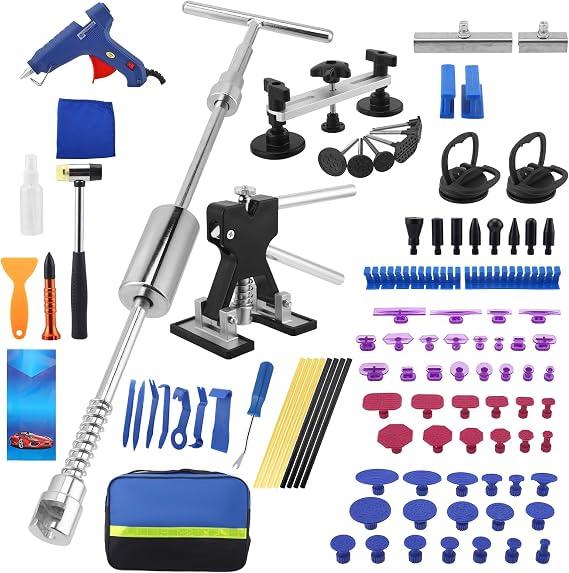 154Pcs Car Dent Puller Kit, Trim Removal Tool Paintless Dent Repair Kit Plastic Panel Fastener Removal Tool for Car/Trim/Panel/Door/Audio/Auto Clip Pliers/Terminal Removal Tool Kit